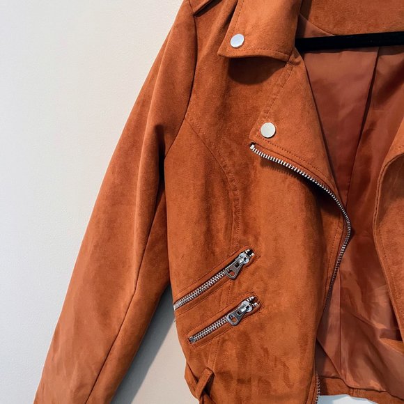 Like New Sebby Collection Suede Moto Jacket - Rust - Picture 3 of 6